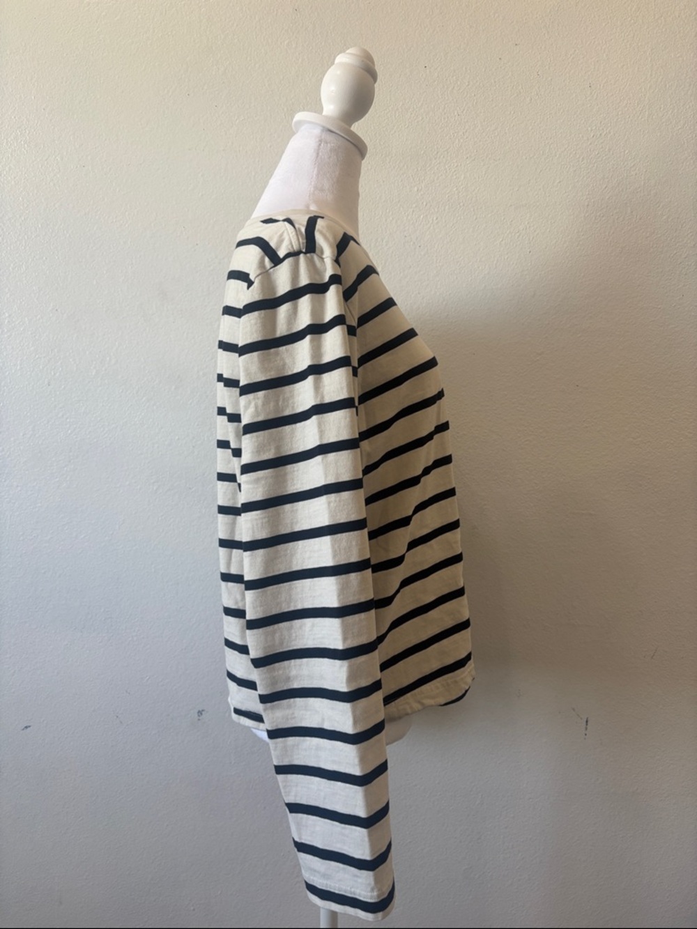 & Other Stories 100% Cotton Striped Long Sleeve Top with Bell Sleeves - Picture 4 of 10
